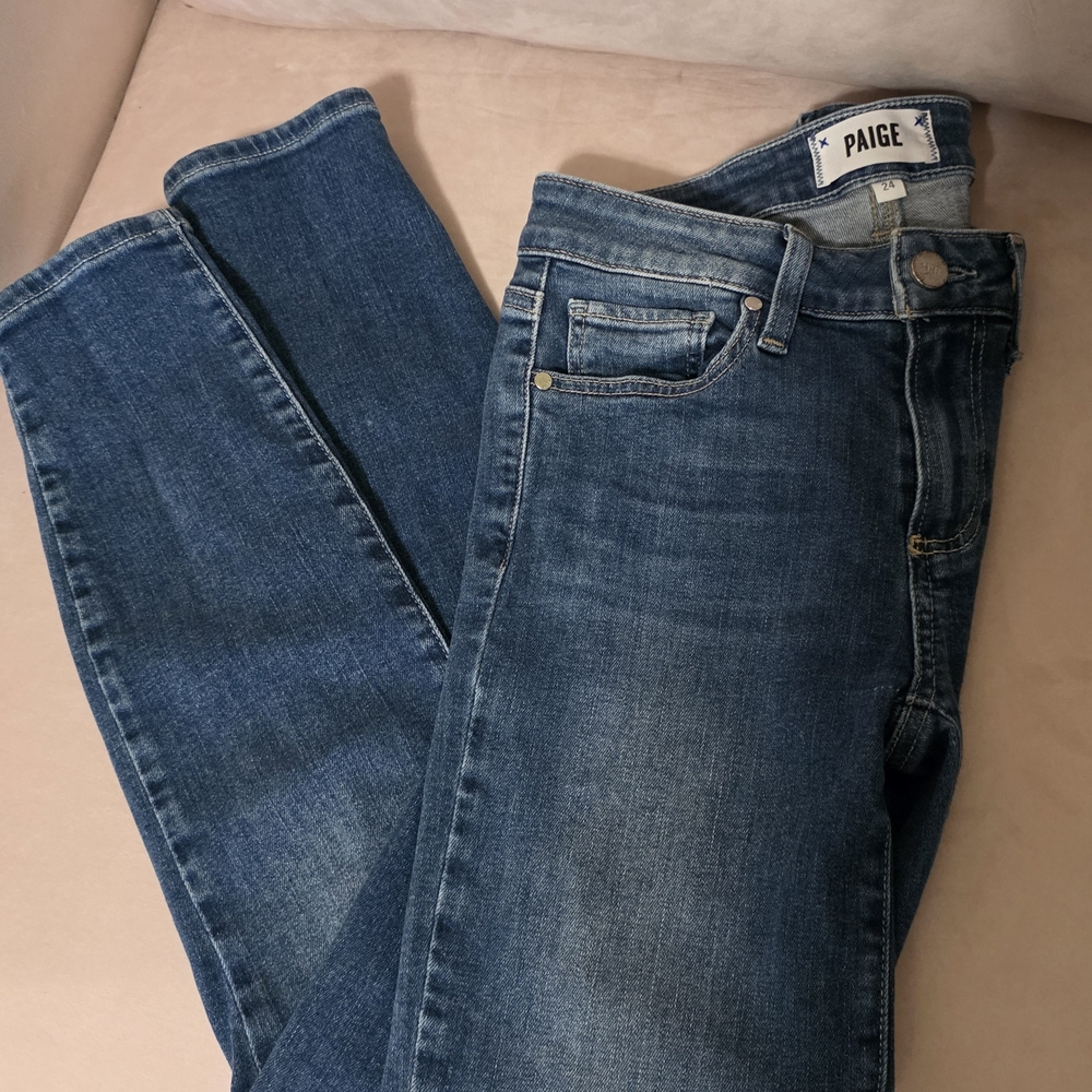 PAIGE Classic Blue Skinny Jeans - Picture 3 of 9